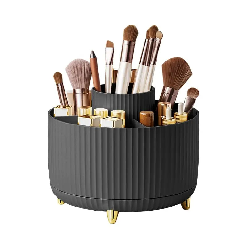 360° Rotating Makeup Organizer - Large Capacity Cosmetic Storage Box for Bathroom & Portable Lipstick/Brush Holder