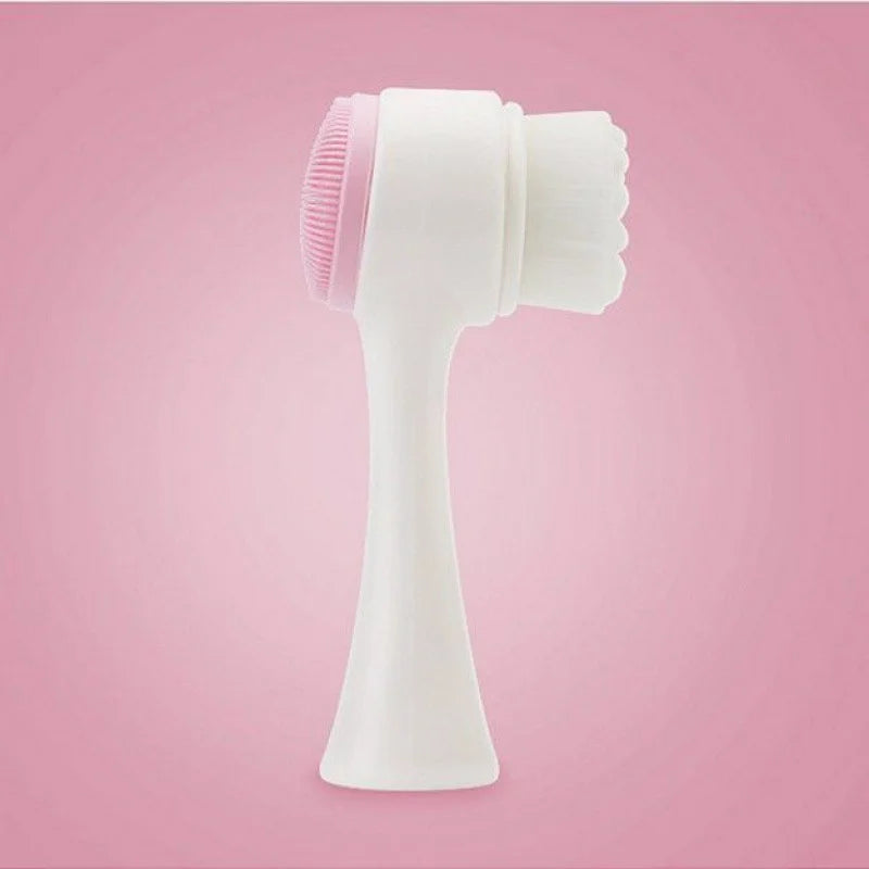 3D Silicone Facial Cleanser & Massage Brush - Soft Double Sided Bristles for Ultimate Skin Care